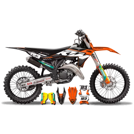 Stickerset moto Stickerset Motorcross KTM SX SXF EXC - BLACK HEADWIND