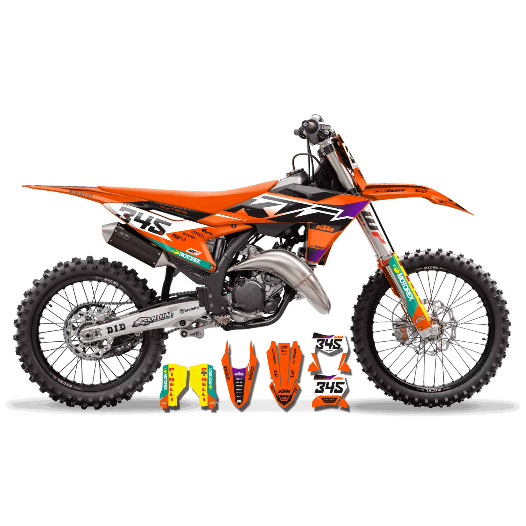Kit adesivos moto Kit adesivos Motocross KTM SX SXF EXC - ORANGE DRIFTING