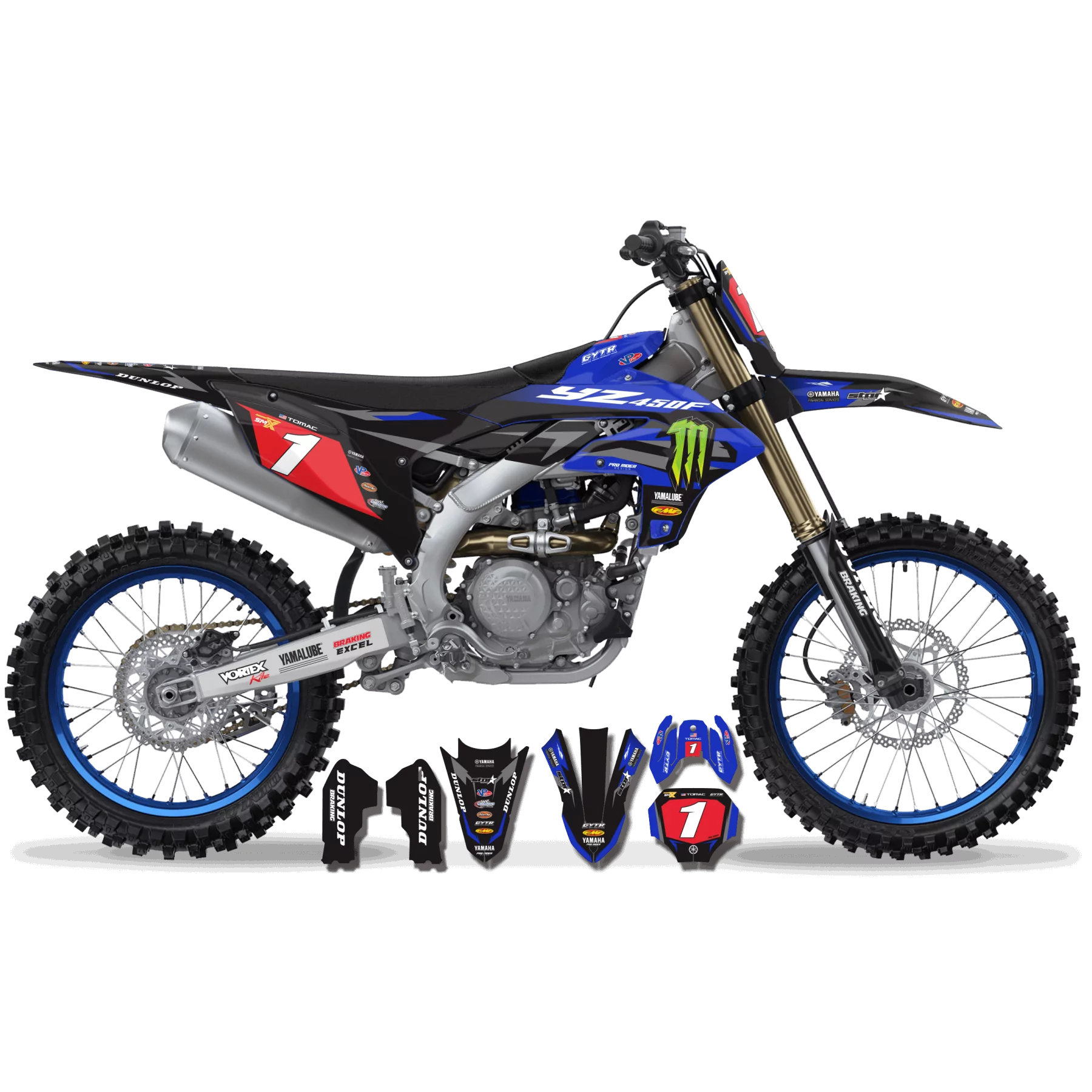 Kit adesivos moto KIT ADESIVOS Motocross YZ YZF TTR YAMAHA ENERGY TOMAC