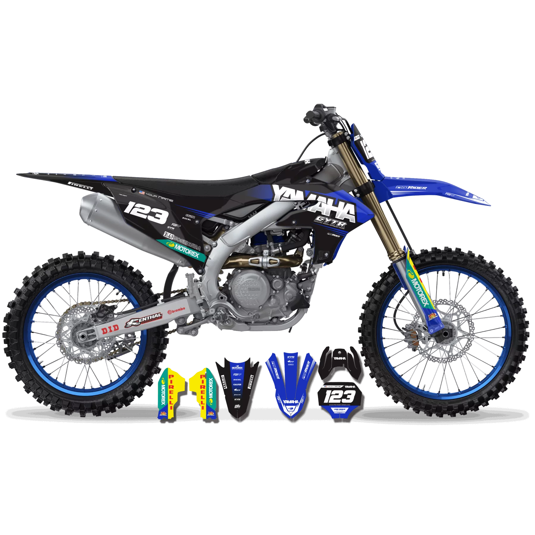 Stickerset moto STICKERSET Motorcross YZ YZF TTR YAMAHA GYTR
