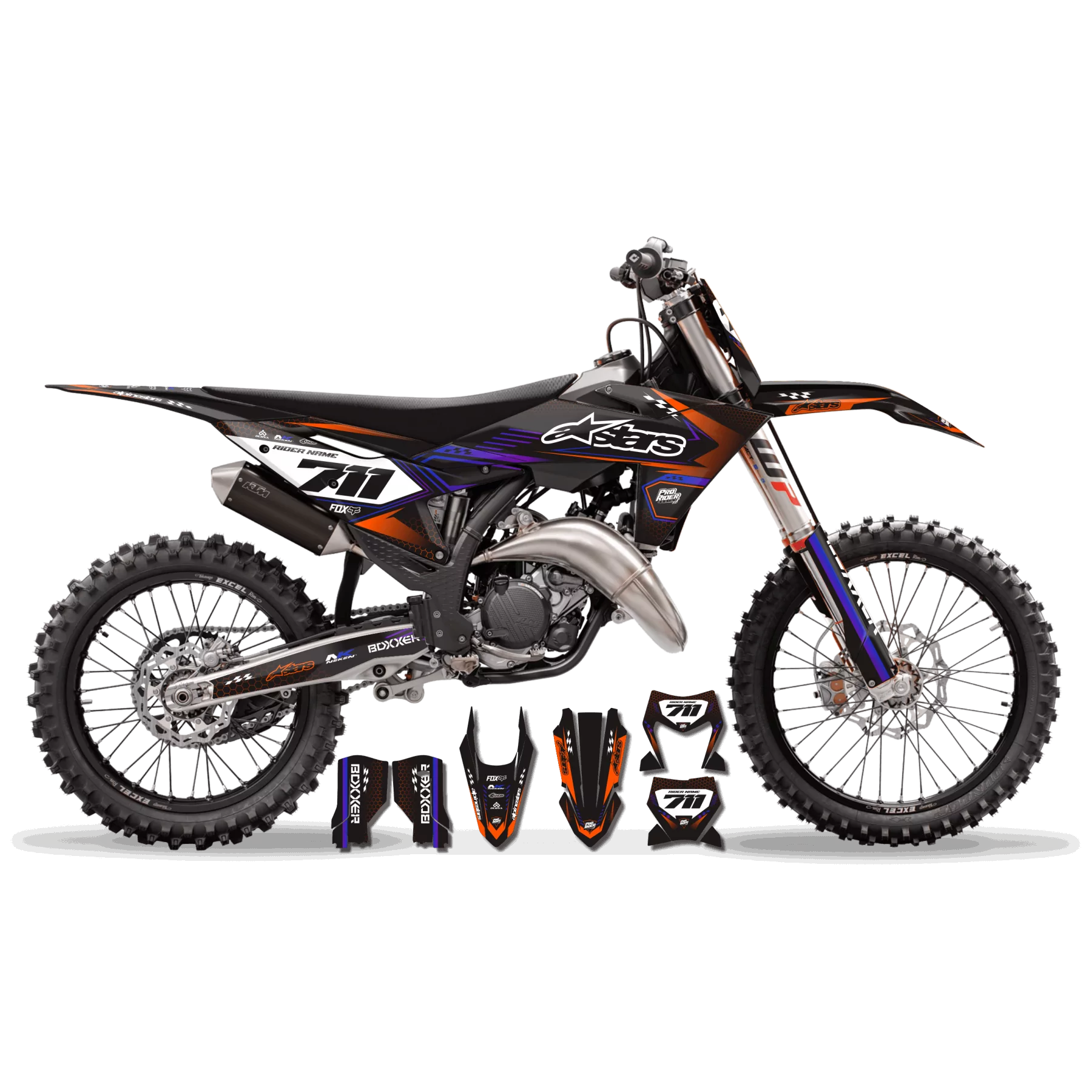 Kit adesivos moto Kit adesivos Motocross - STRIPURL BLUE