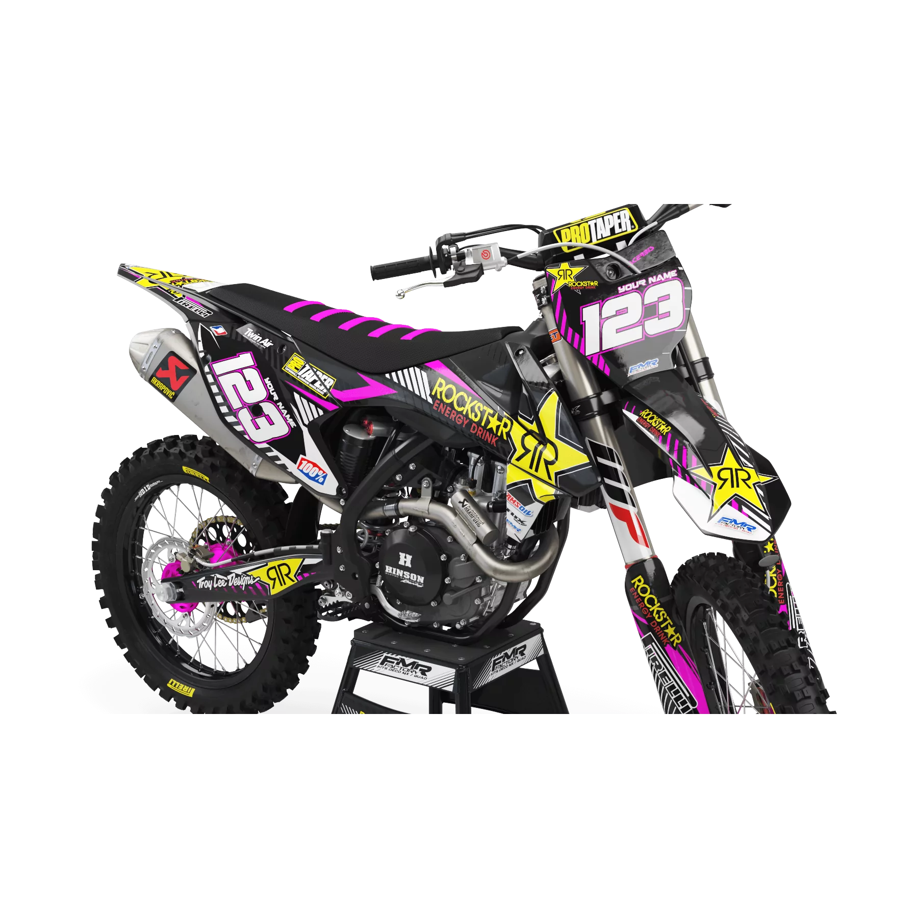 GRAPHICS moto Graphics MOTOCROSS PERSO ROCKSTAR Limited Edition pink (ref:prda19f)