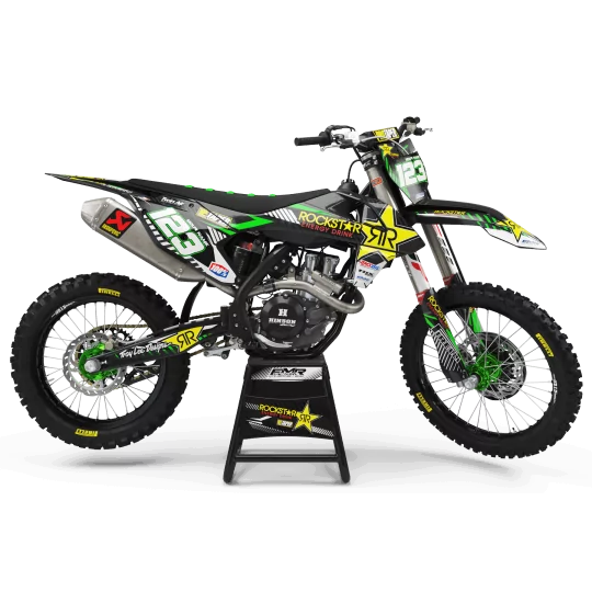 Kit adesivos moto KIT ADESIVOS MOTOCROSS PERSO ROCKSTAR Édition Limitée verde (ref:prda19b)