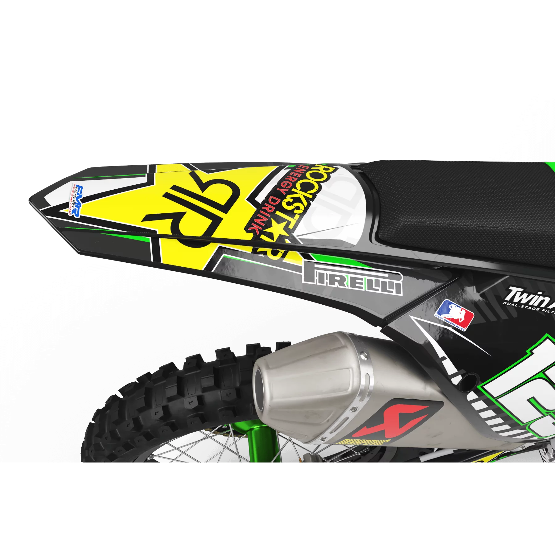 Kit adesivos moto KIT ADESIVOS MOTOCROSS PERSO ROCKSTAR Edição Limitada verde (ref:prda19b)