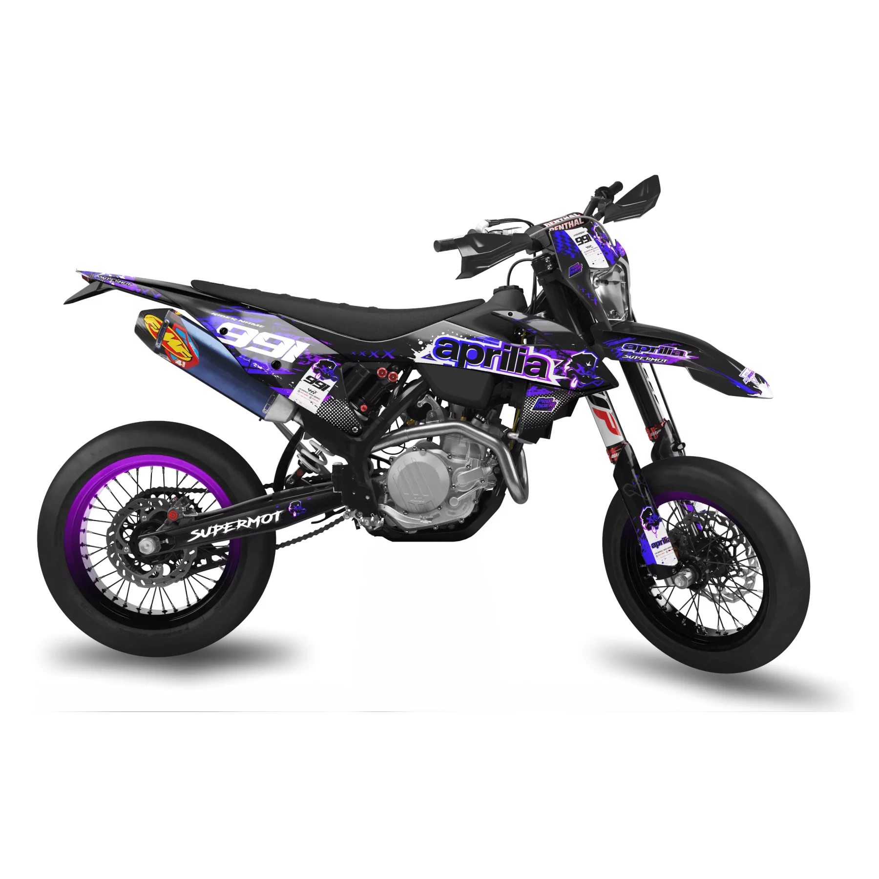 Motor stickerset Stickerset 50cc Aprilia SX | SUPERMOT 991 PURPLE