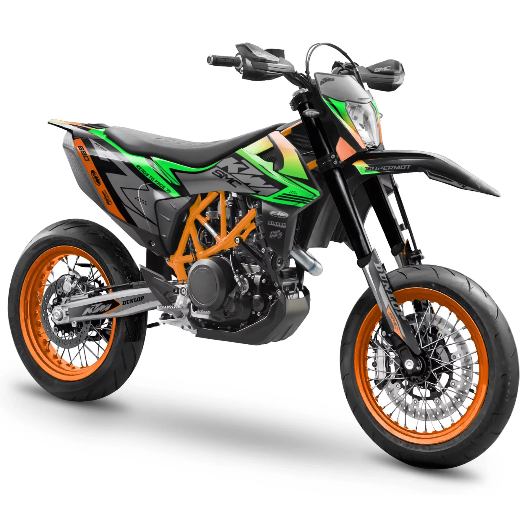 Motorrad Dekor Dekor SUPERMOTARD | READY TO RACE | 690 SMC | orange green