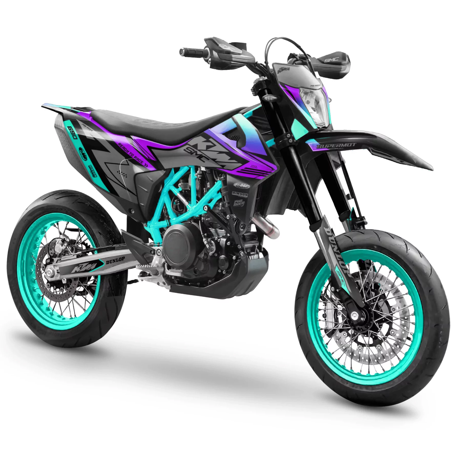 Motorcycle graphics graphics SUPERMOTARD | READY TO RACE | 690 SMC | teal purple