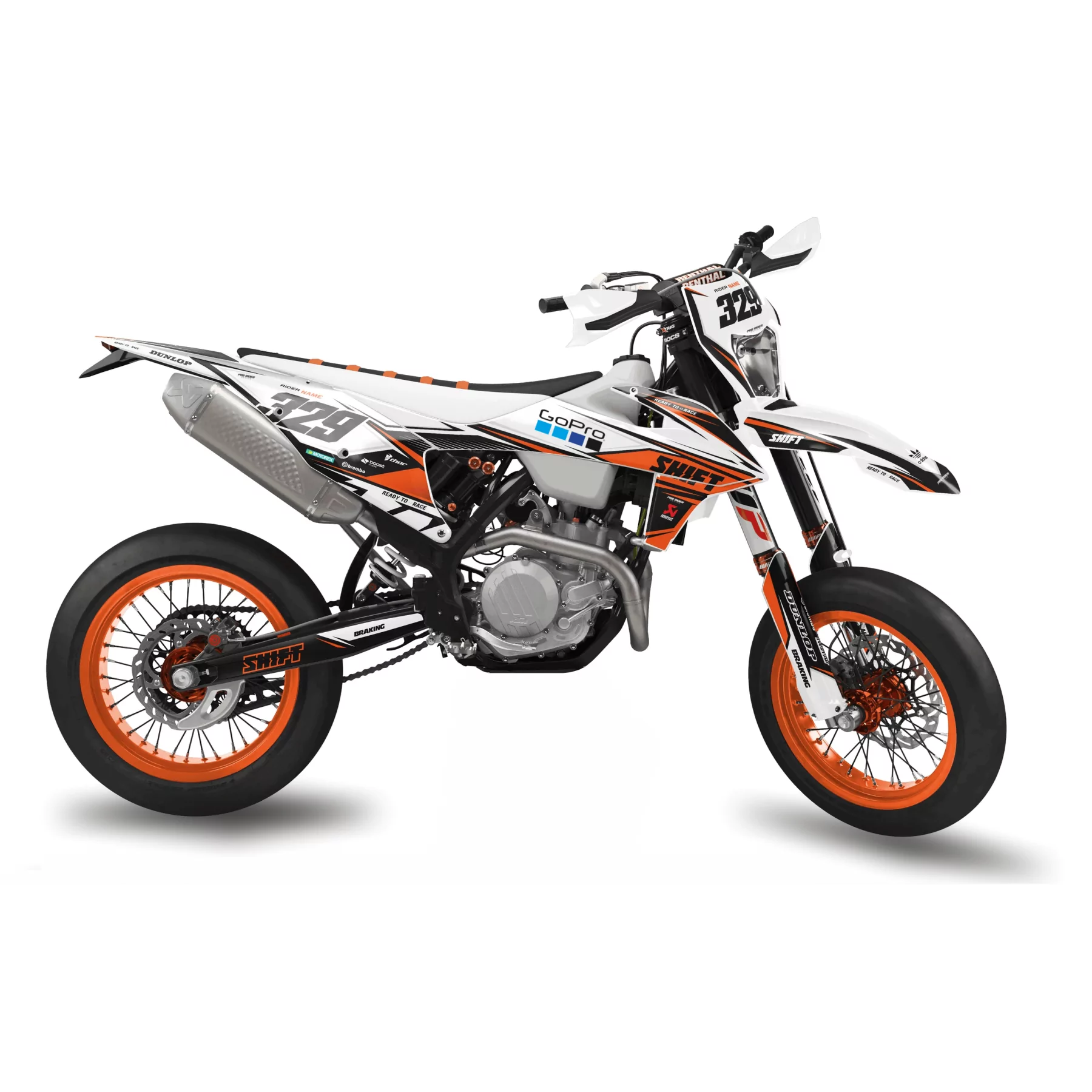 Motorrad-Dekor Dekor SUPERMOTARD | ALIEN ORANGE MODE