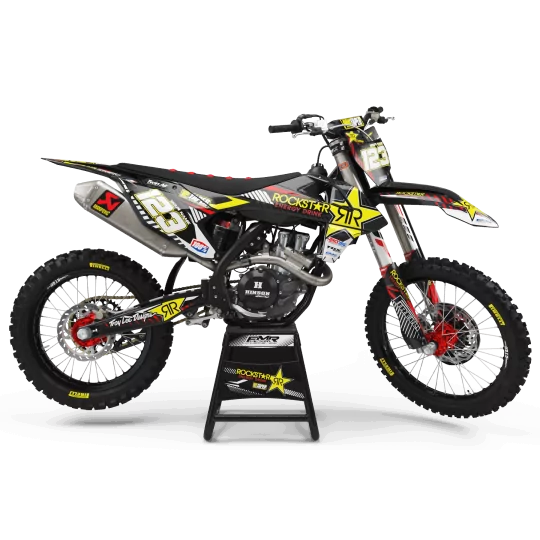 Kit adesivos moto KIT ADESIVOS MOTOCROSS PERSO ROCKSTAR Édition Limitée vermelho (ref:prda19a)