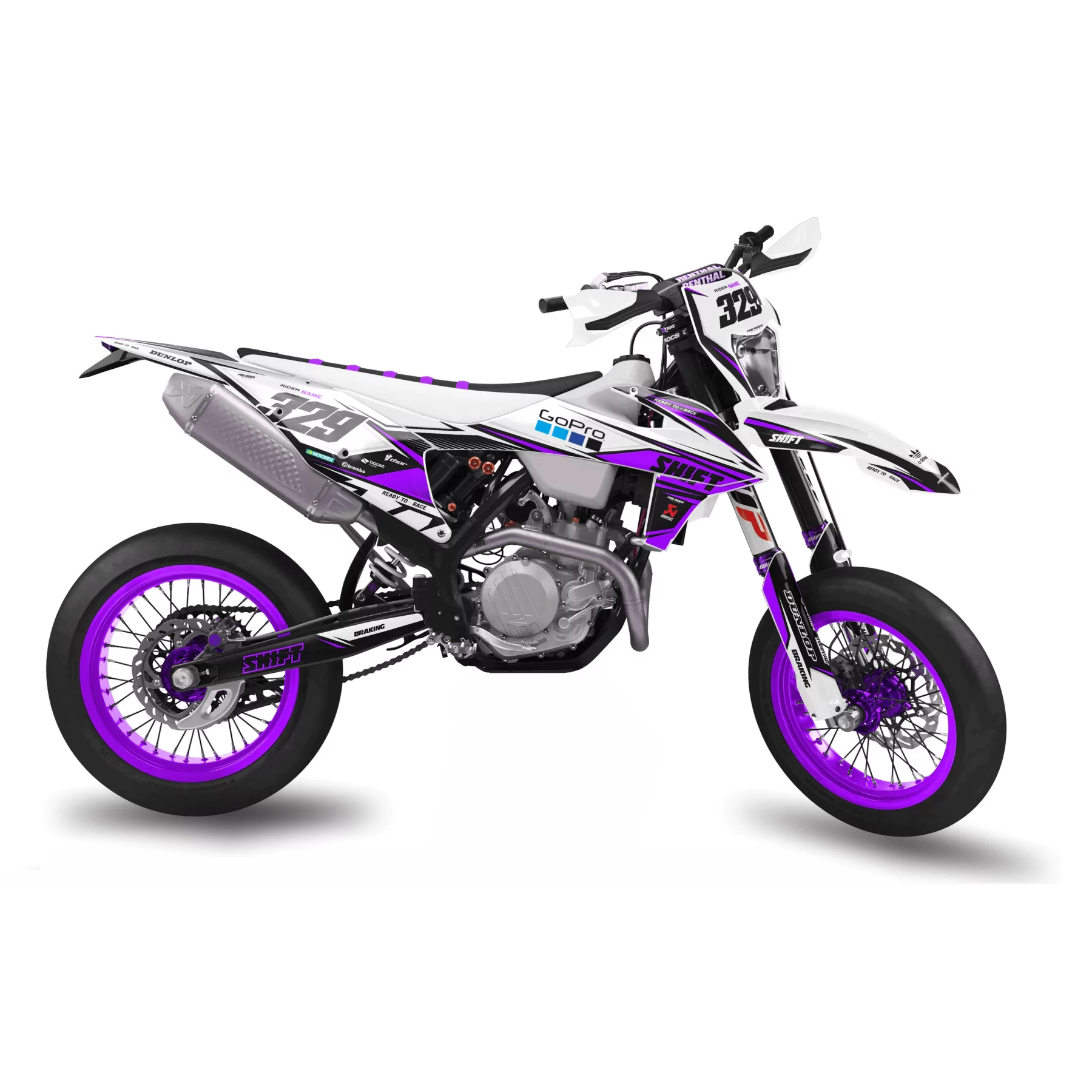 Kit adesivos moto Kit adesivos SUPERMOTARD | ALIEN PURPLE MOVE