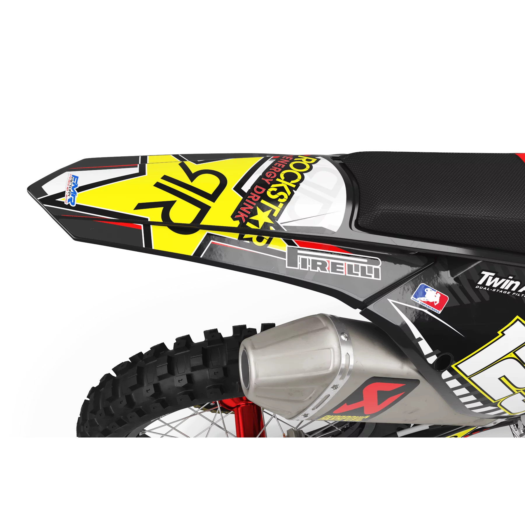 Kit adesivos moto KIT ADESIVOS MOTOCROSS PERSO ROCKSTAR Édition Limitée vermelho (ref:prda19a)