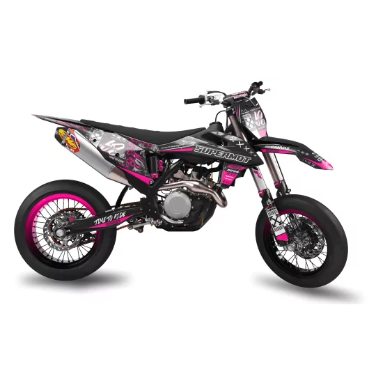 Kit adesivos moto Kit adesivos SUPERMOTARD | TIME to RIDE PINKY