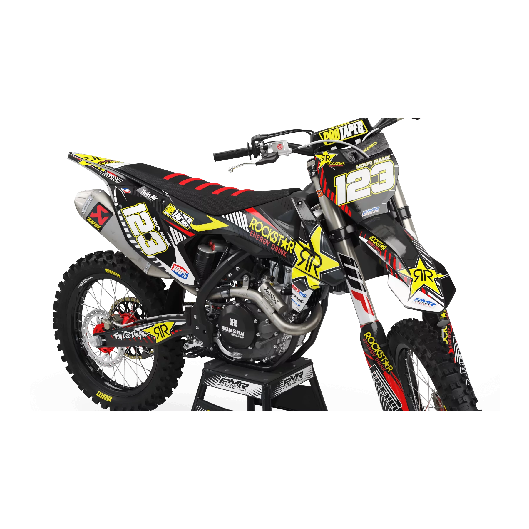 Kit adesivos moto KIT ADESIVOS MOTOCROSS PERSO ROCKSTAR Edição Limitada vermelho (ref:prda19a)