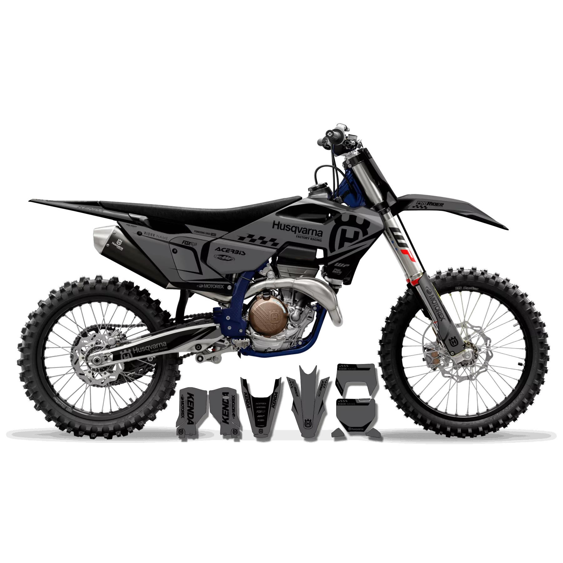 Stickerset motor Stickerset TC-FC-TE-FE... HUSQVARNA | ORIGINE GREY