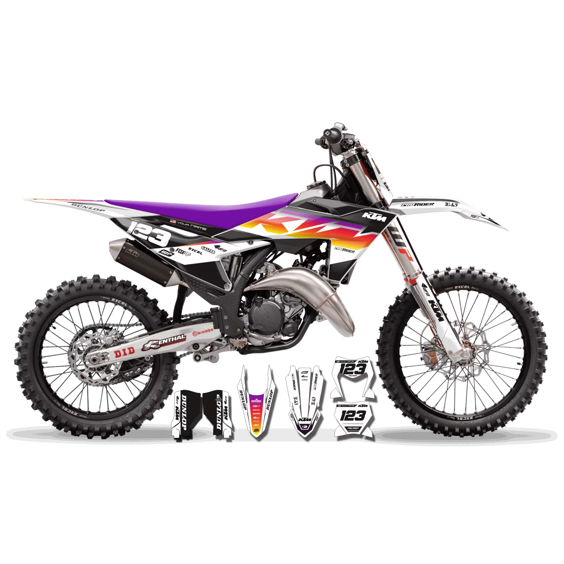Kit adesivos mota Kit adesivos Motocross KTM SX SXF EXC - GUSTY