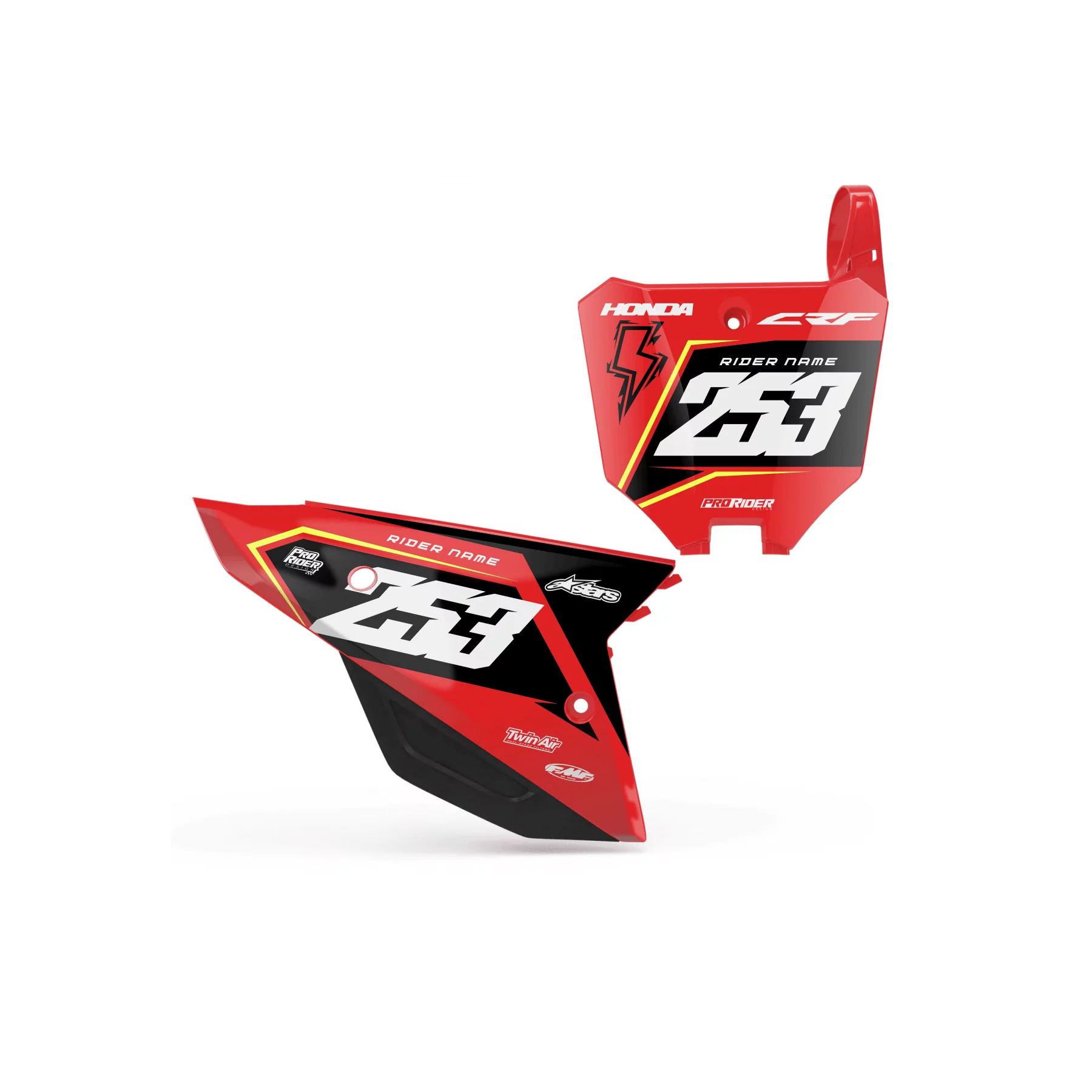 Motorstickerset STICKERSET NUMMERPLAATACHTERGRONDEN HONDA LIGHT V3