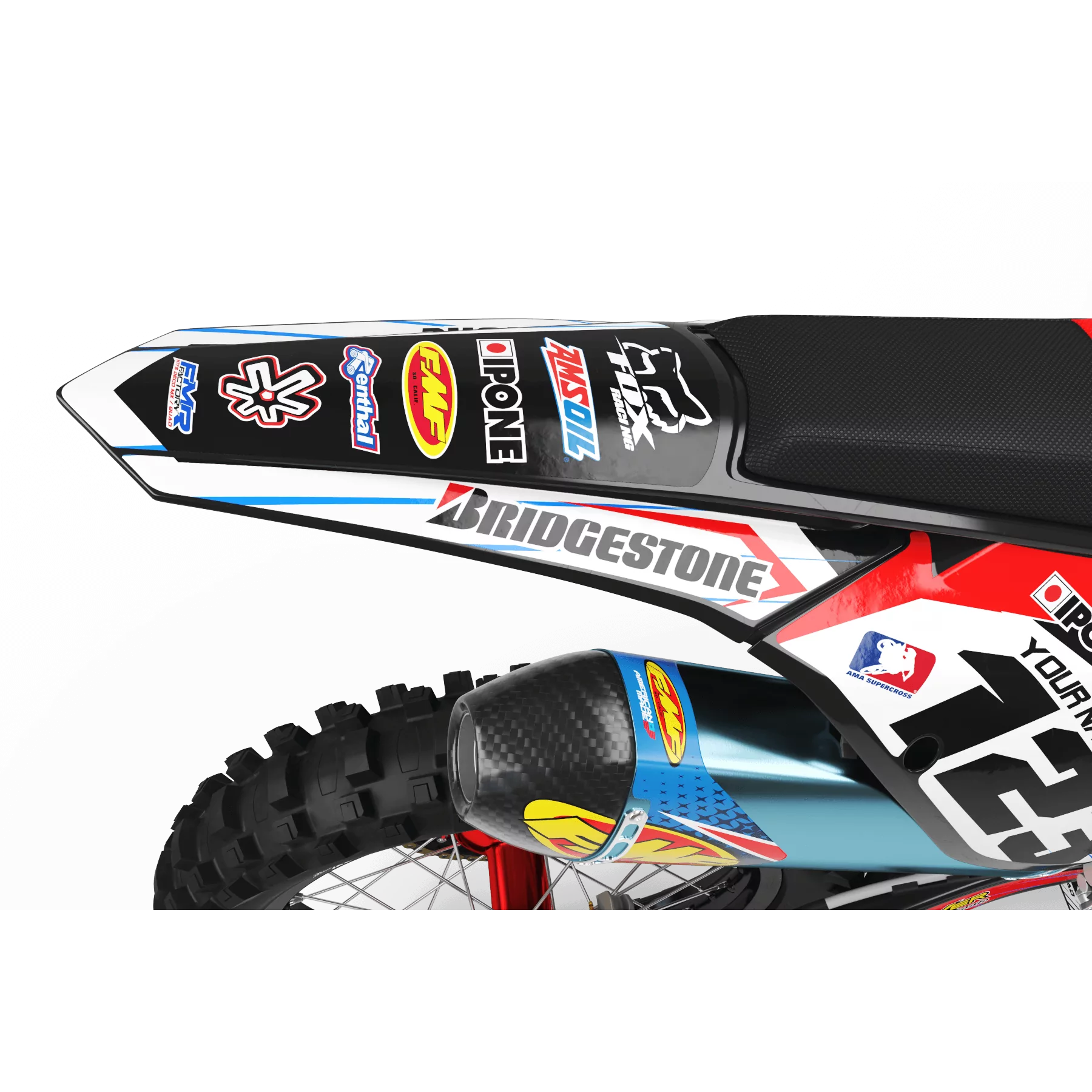 Kit déco moto KIT DECO MOTOCROSS PERSO BOXER rouge (ref:prda1a)