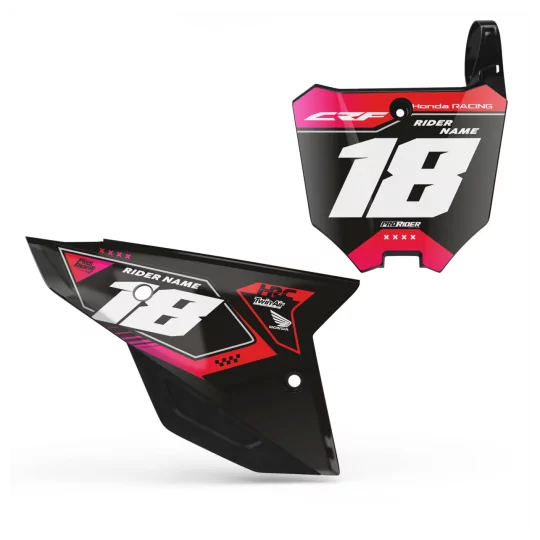 Motorstickerset STICKERSET NUMMERPLAATACHTERGRONDEN HONDA RACE V2
