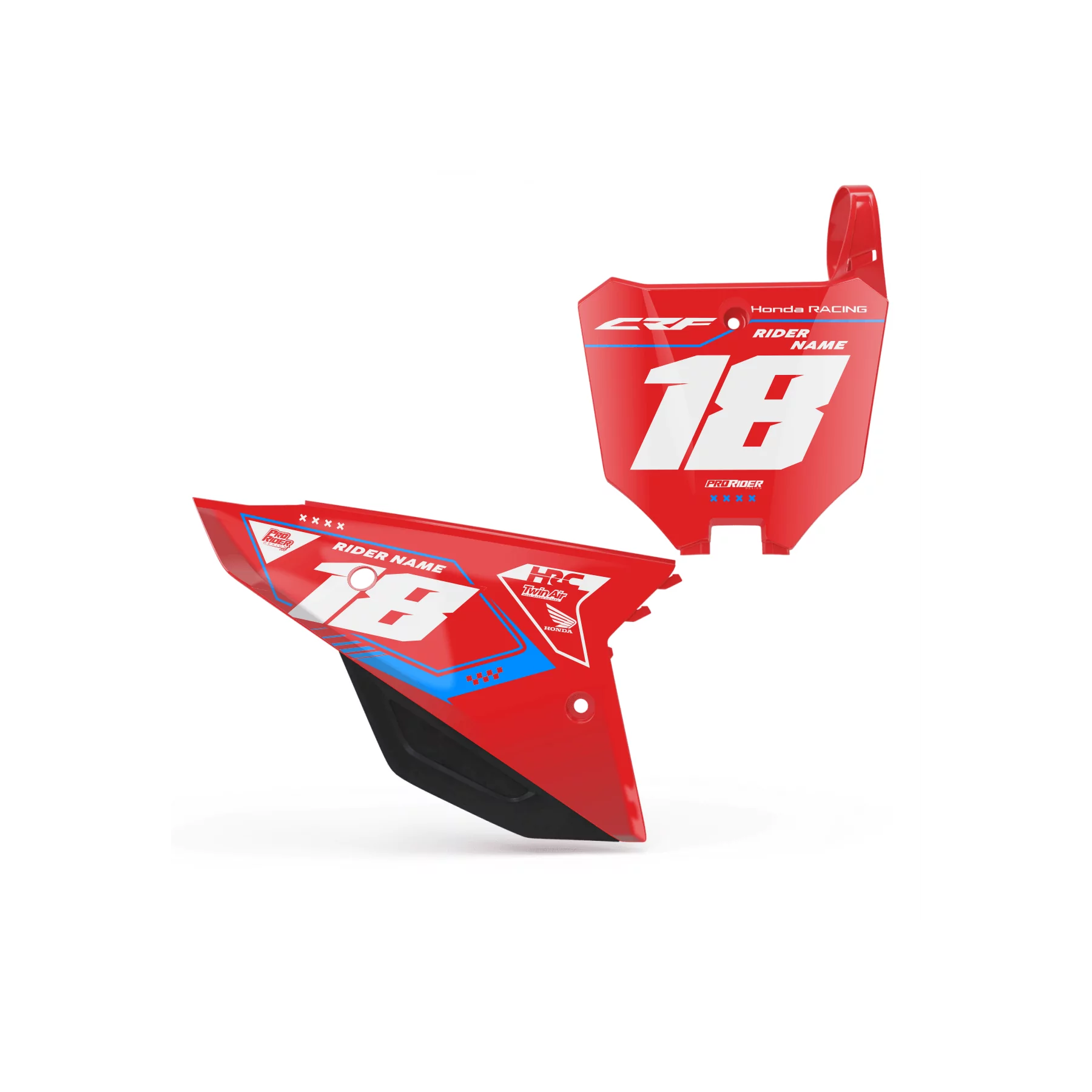 Motorstickerset STICKERSET NUMMERPLAATACHTERGRONDEN HONDA RACE V4