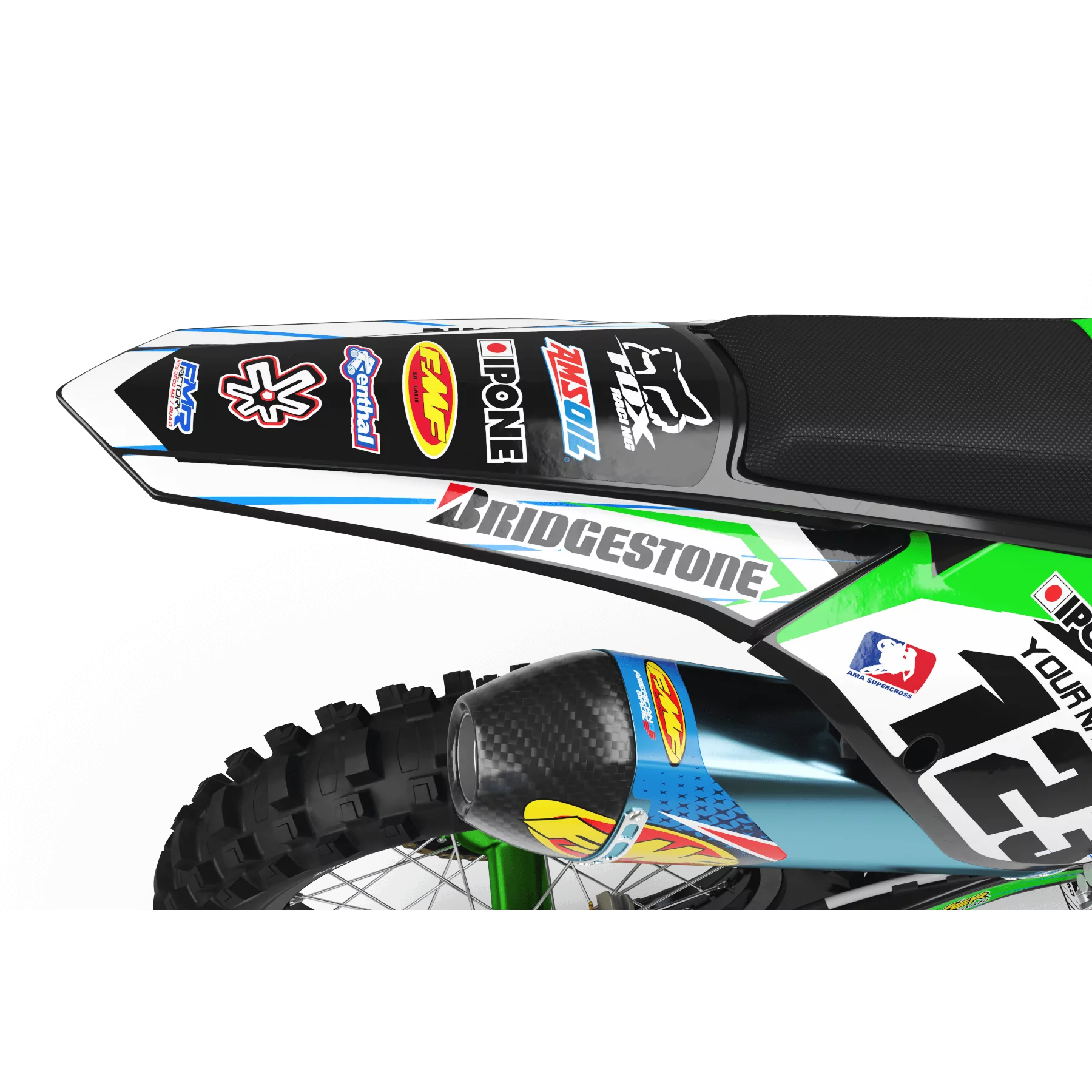 STICKERSET moto Stickerset MOTOCROSS BOXER groen (ref:prda1b)