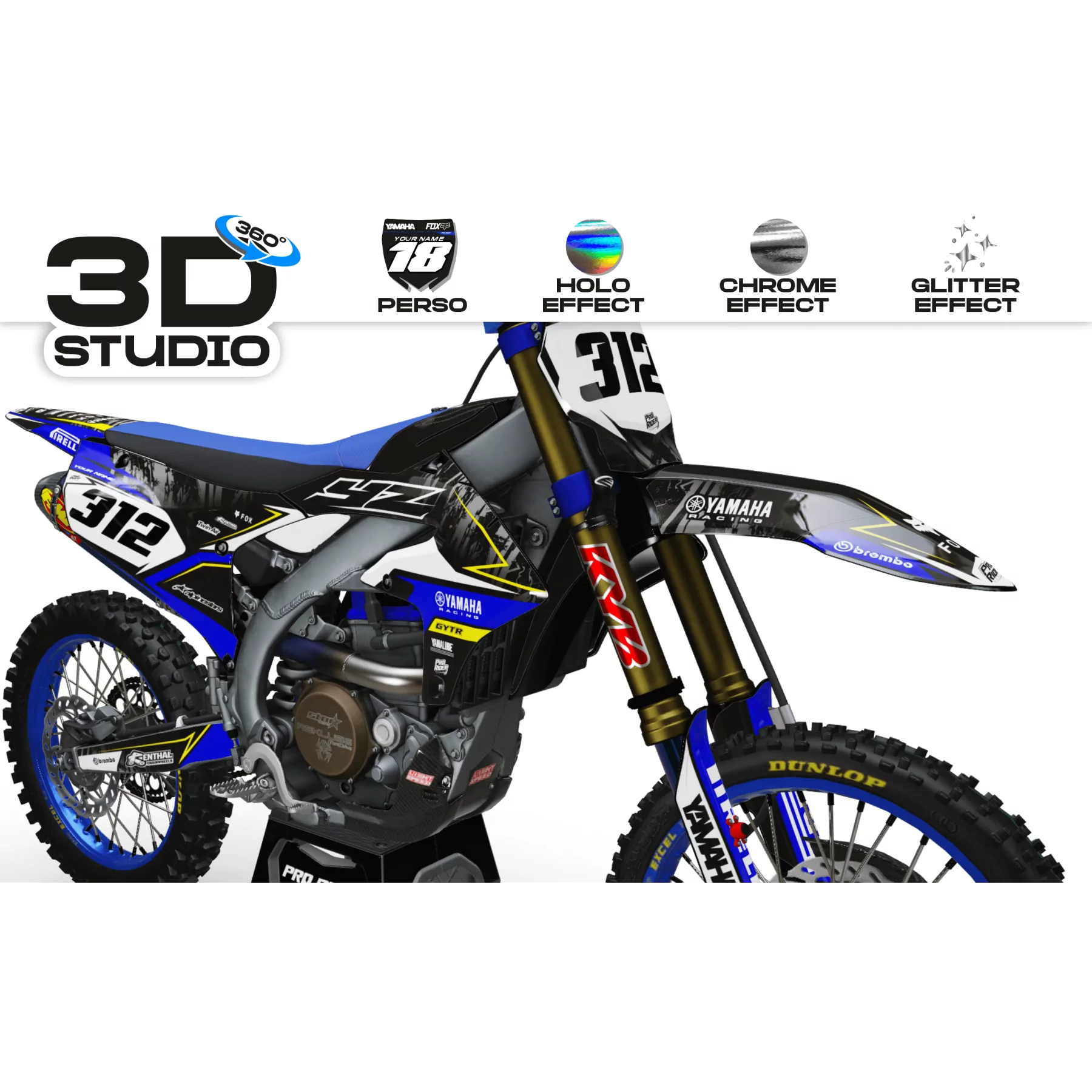 Kit adesivos moto Kit adesivos Motocross e Supermot YAMAHA CRASTY - 3D