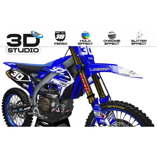 Kit adesivos moto Kit adesivos Motocross PERSO YAMAHA FACTORY RACING BLUE - 3D