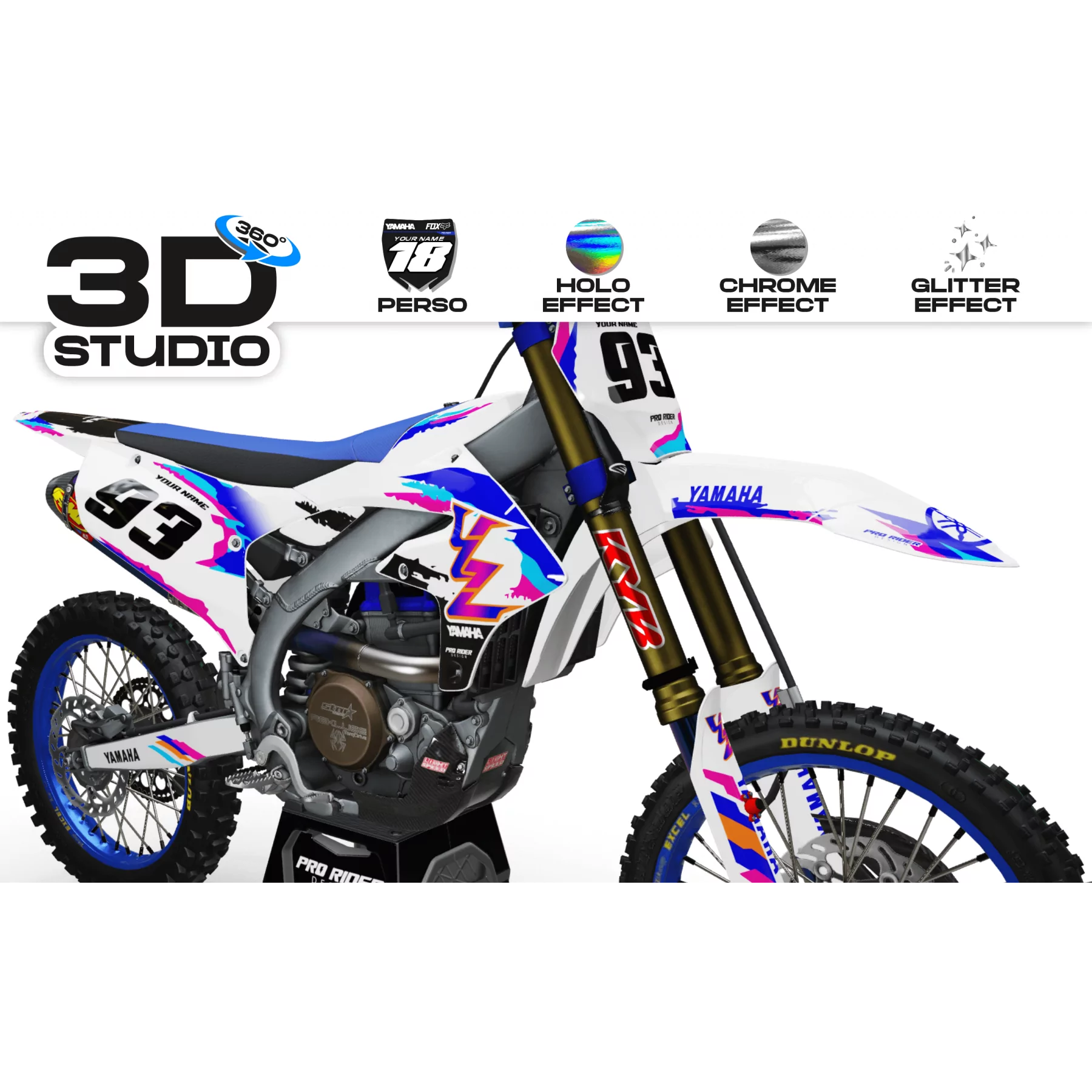 Kit adesivos moto Kit adesivos Motocross YAMAHA 93th 3D