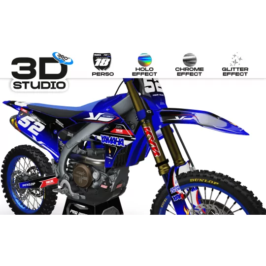 Stickerset moto Stickerset Motocross YAMAHA FIRE POWER 3D