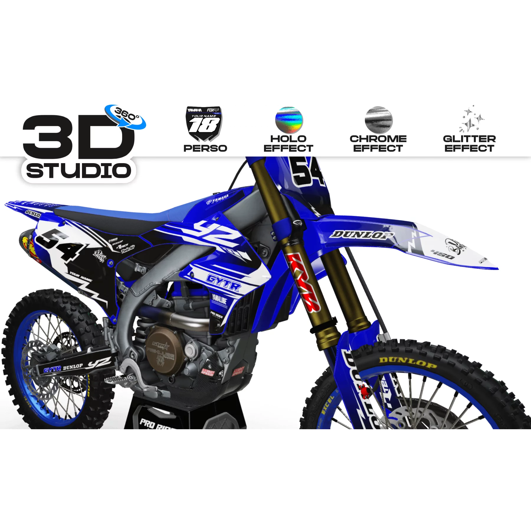 Kit adhesivos moto KIT ADHESIVOS Motocross YAMAHA GYTR DIRT BUDDY'S 3D