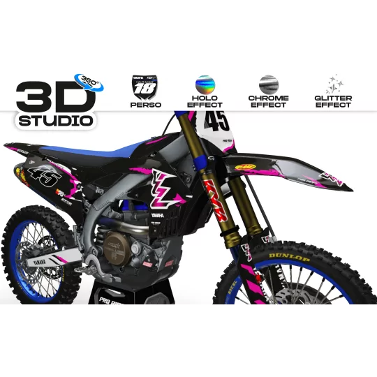 Stickerset moto Stickerset YZ YZF Motocross YAMAHA RETRO BLACK 3D