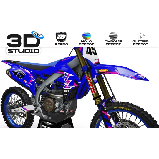 Kit adesivos para moto KIT ADESIVOS YZ YZF Motocross YAMAHA RETRO BLUE - 3D