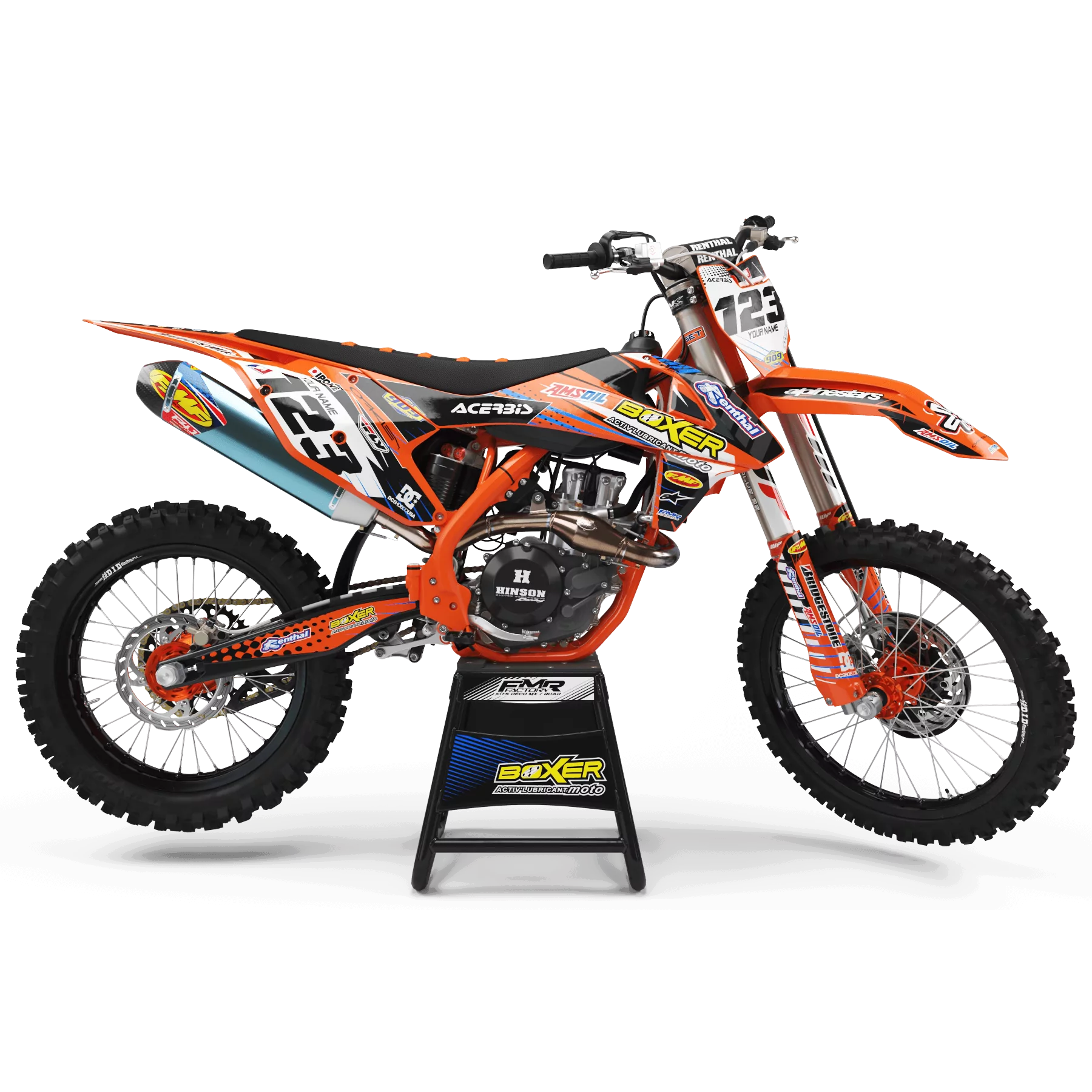 STICKERSET moto Stickerset MOTOCROSS BOXER oranje (ref:prda1c)