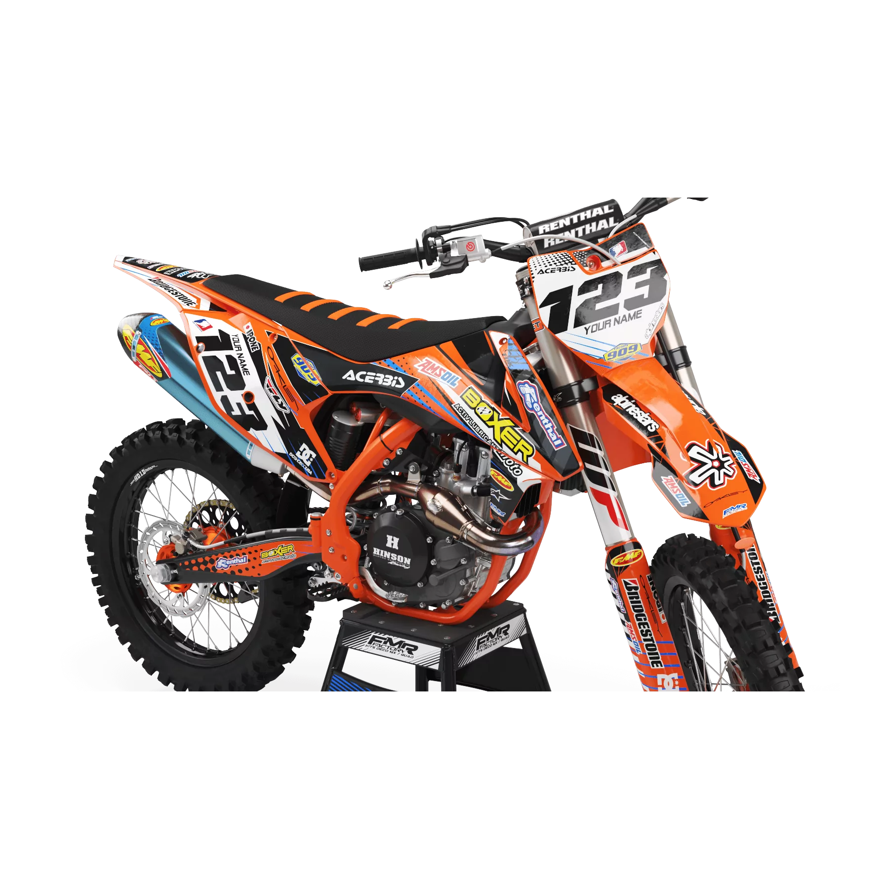 STICKERSET moto Stickerset MOTOCROSS BOXER oranje (ref:prda1c)