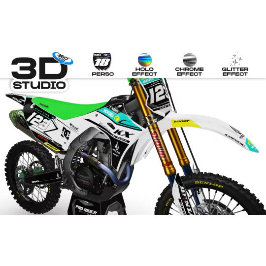 Stickerset moto Stickerset Motocross PERSO KAWASAKI DESTINI 3D