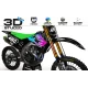 Kit adesivos moto KIT ADESIVOS Motocross KAWASAKI MX TEST BLACK 3D