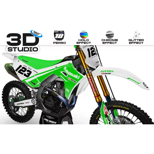 Motorstickerset Stickerset Motorcross KAWASAKI EVS ORIGINE 3D