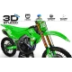 Motorrad-DEKOR Motocross Dekor KAWASAKI MOTUL GREEN/WHITE 3D