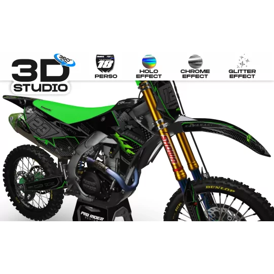 Kit adesivos moto KIT ADESIVOS Motocross KAWASAKI VERTEX (REF:PRDA39B1) 3D