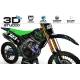Motorrad DEKOR-Kit Dekor Motocross KAWASAKI JUST1 BLACK 3D