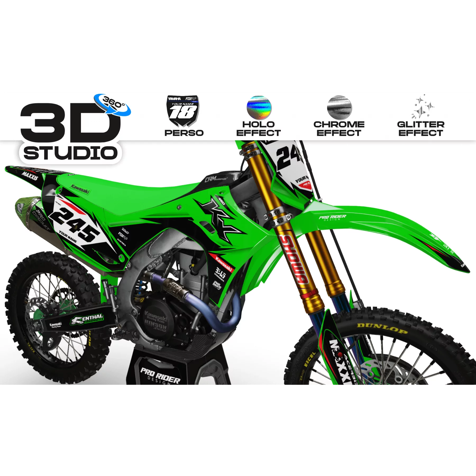 Kit adhesivos moto KIT ADHESIVOS KAWASAKI ADAPTASI GN 3D