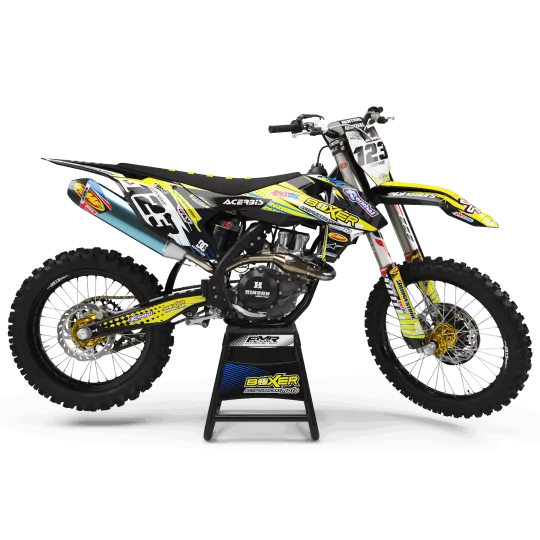 Kit adesivos moto KIT ADESIVOS MOTOCROSS PERSO BOXER amarelo (ref:prda1d)