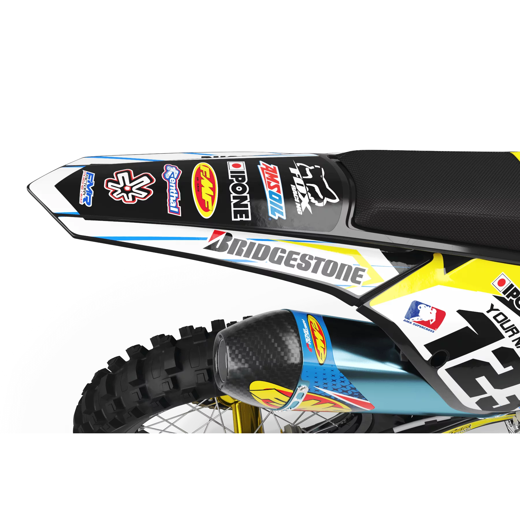 Kit adesivos moto KIT ADESIVOS MOTOCROSS PERSO BOXER amarelo (ref:prda1d)