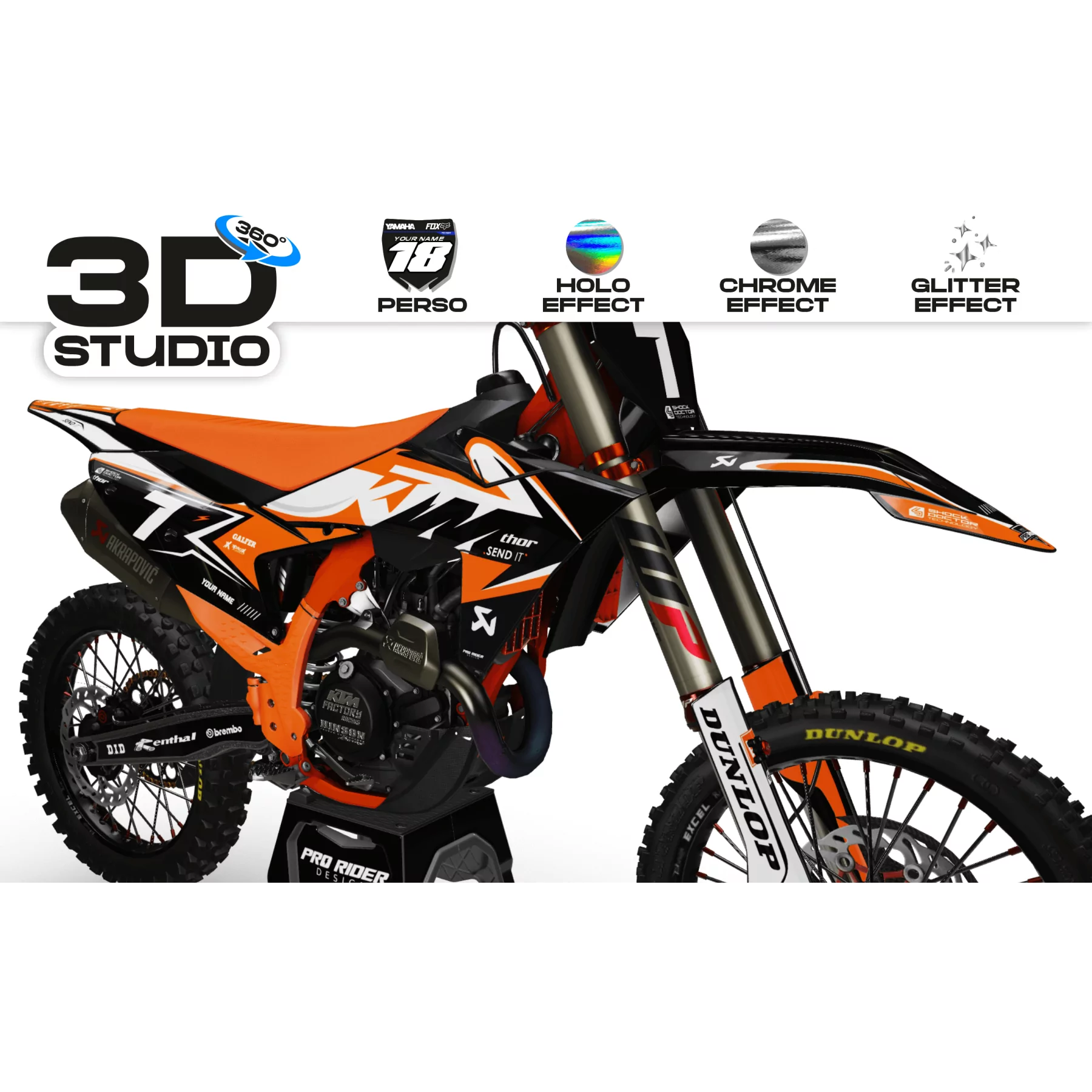 Motorrad-DEKOR Motocross Dekor PERSO KTM FENTY 3D