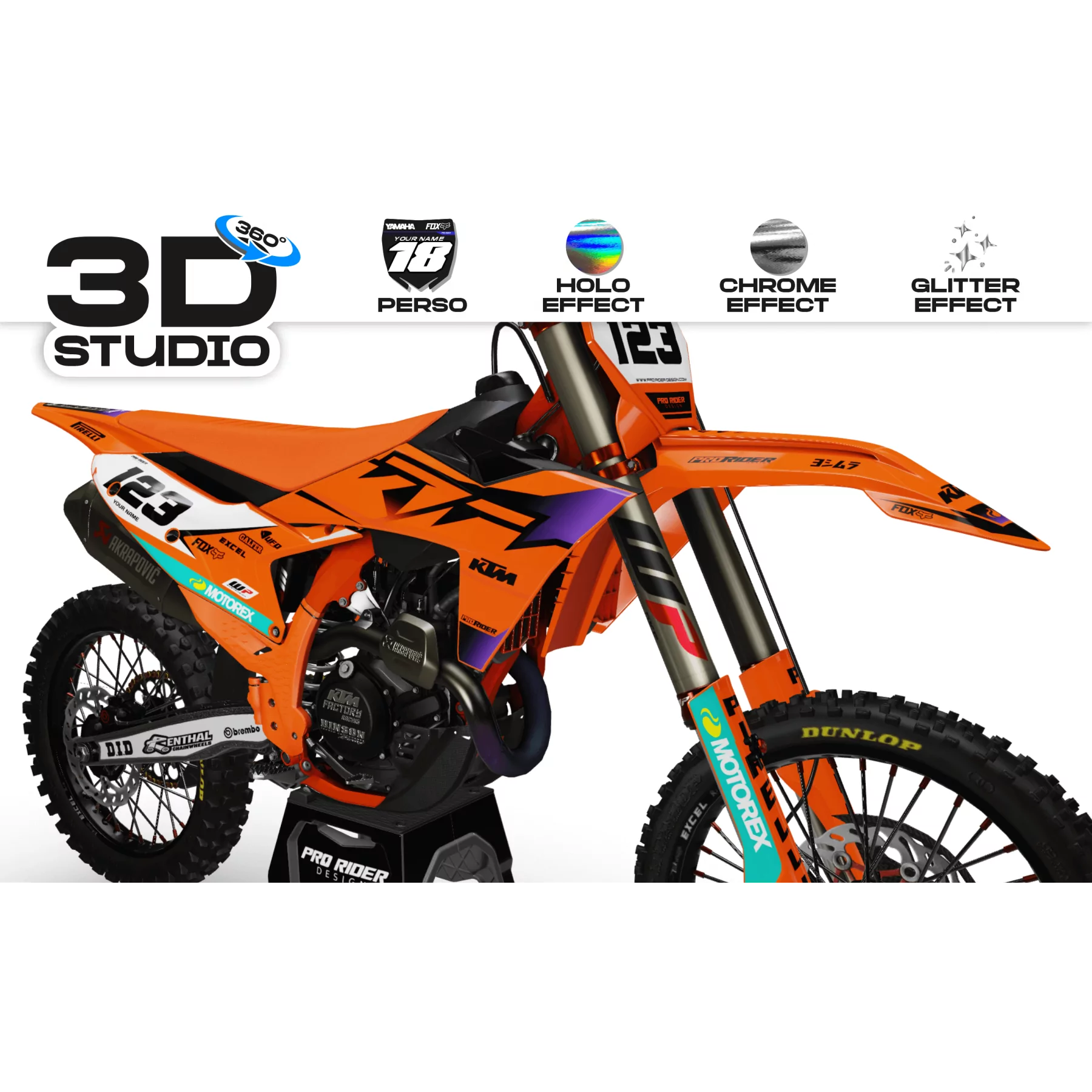 Motorstickerset Stickerset Motorcross KTM SX SXF EXC - OEM VECTOR 3D