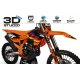 Kit déco moto Kit déco Motocross KTM SX SXF EXC - ORANGE GUSTY 3D