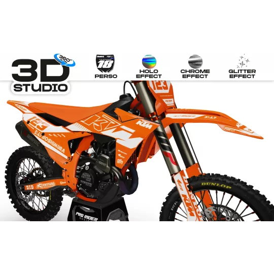 Kit adesivos moto Kit adesivos Motocross KTM SX SXF EXC- ORANGE VORTEX 3D