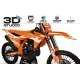 Motorrad-Dekor Motocross-Dekor KTM SX SXF EXC- ORANGE VORTEX 3D