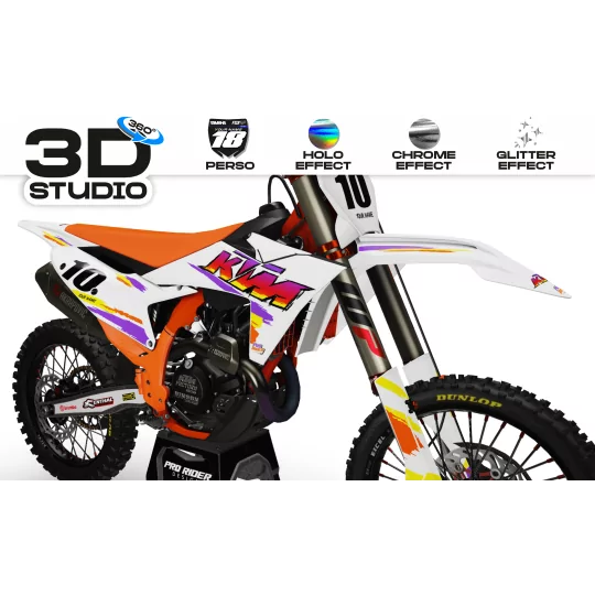 Kit adesivos moto KIT ADESIVOS Motocross RETRO AKRAPOVIC 3D
