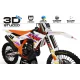 Motorrad-Dekor DEKOR Motocross RETRO AKRAPOVIC 3D