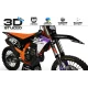 Kit adesivos moto KIT ADESIVOS Motocross para KTM PERSO KRUZZ black 3D